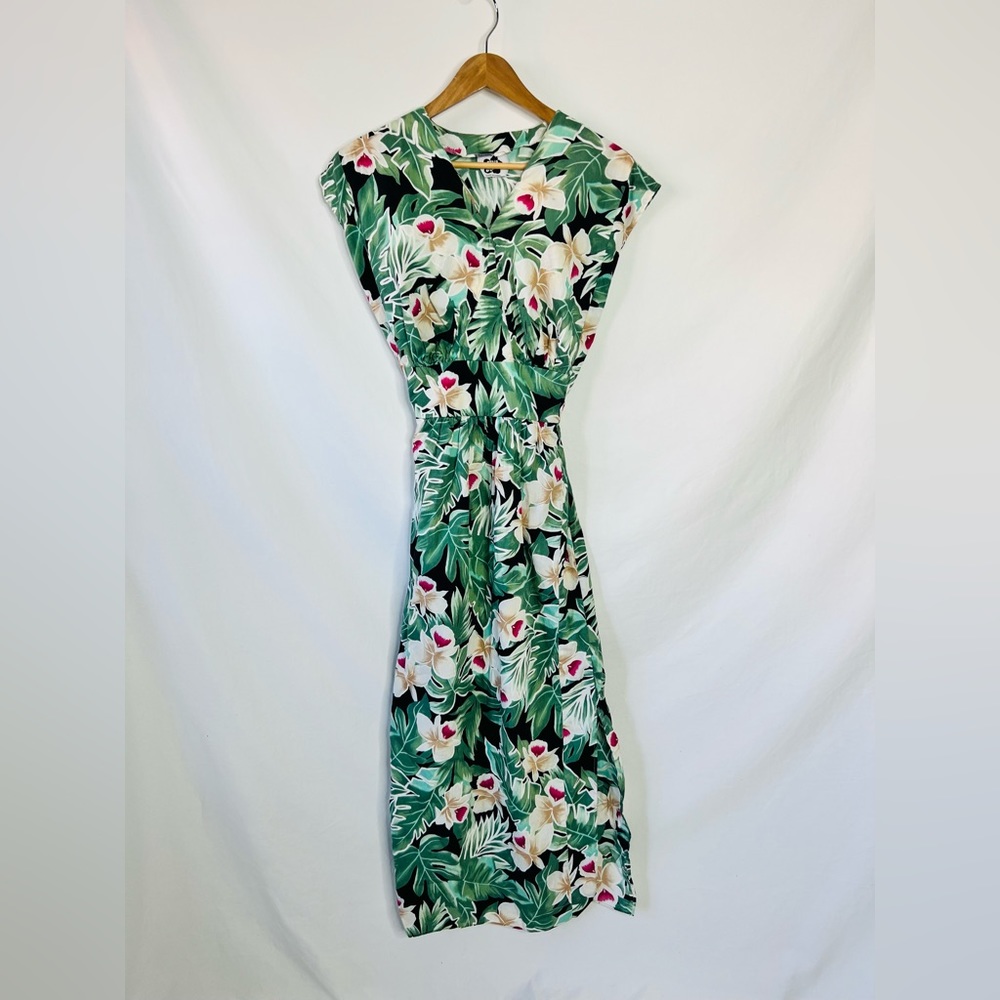 Vintage Hilo Hattie tropical print maxi dress, made in Hawaii